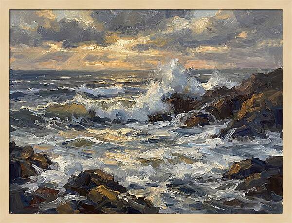 Crashing Waves At Dusk