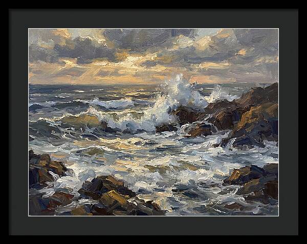 Crashing Waves At Dusk