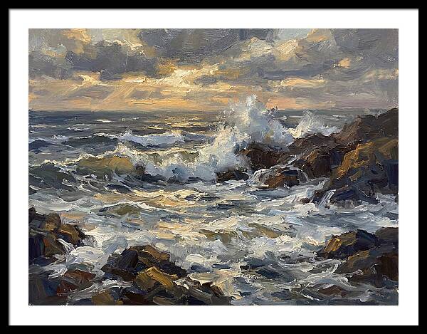 Crashing Waves At Dusk