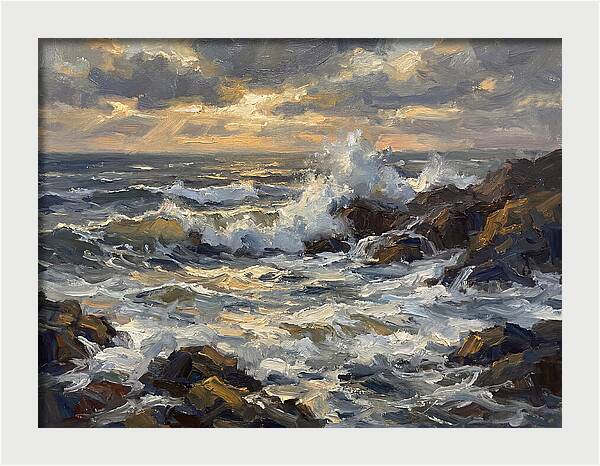 Crashing Waves At Dusk