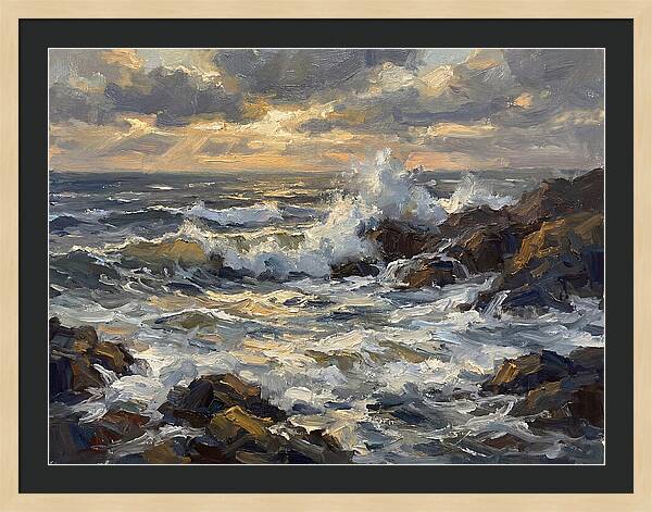 Crashing Waves At Dusk