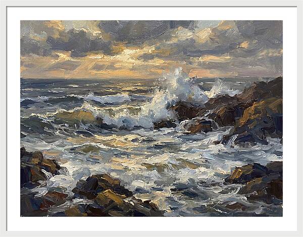 Crashing Waves At Dusk