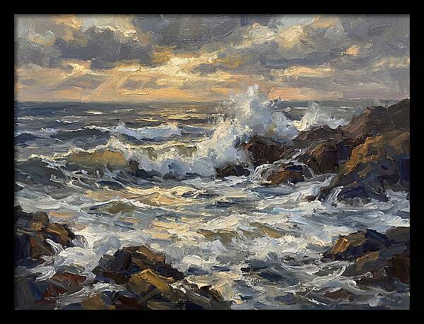Crashing Waves At Dusk