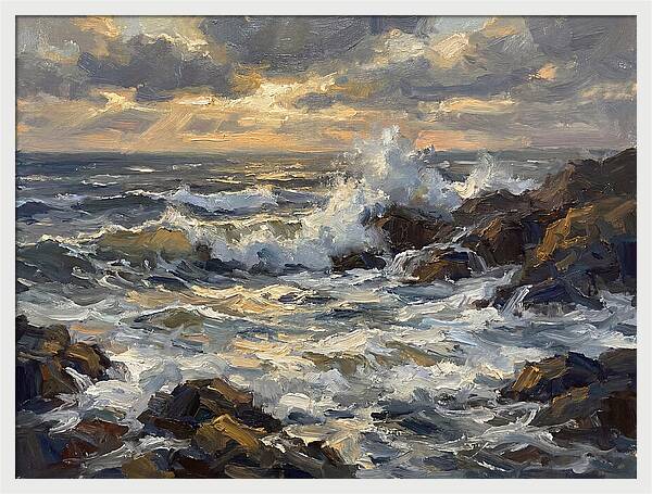 Crashing Waves At Dusk