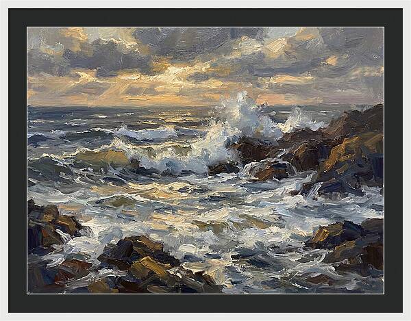 Crashing Waves At Dusk
