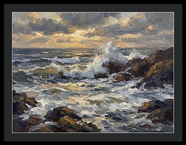 Crashing Waves At Dusk