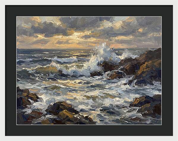 Crashing Waves At Dusk