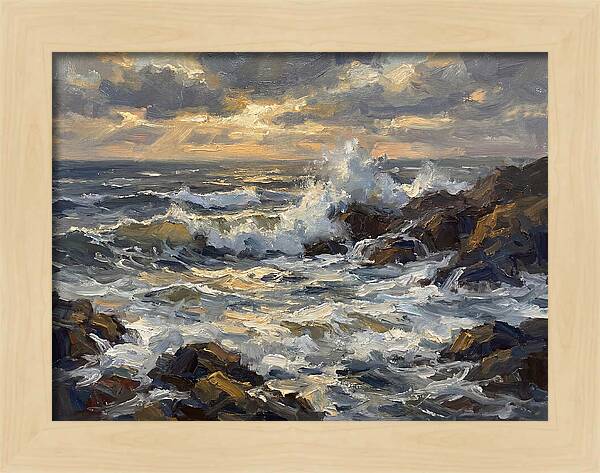 Crashing Waves At Dusk