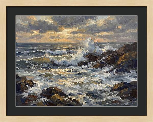 Crashing Waves At Dusk