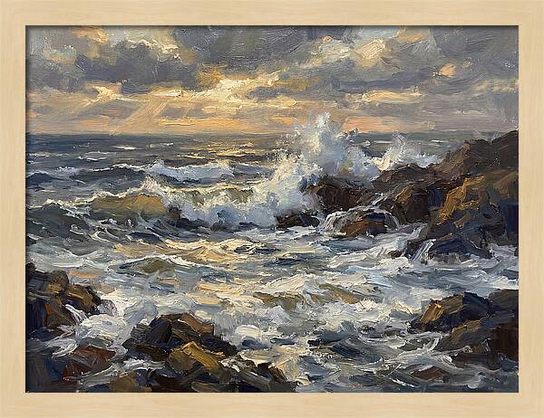 Crashing Waves At Dusk