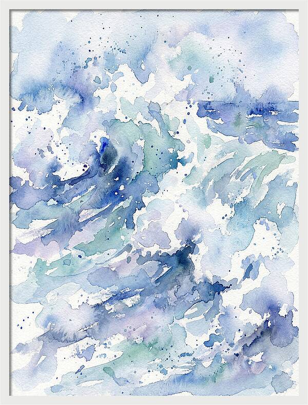 Crashing Waves In Watercolor
