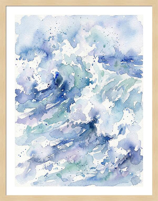 Crashing Waves In Watercolor