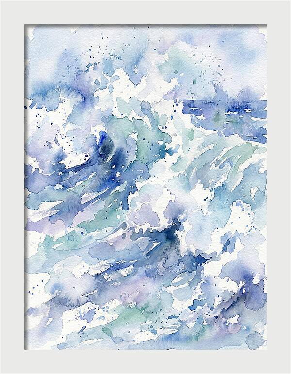 Crashing Waves In Watercolor