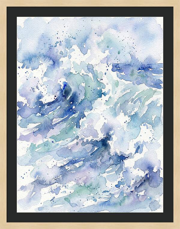 Crashing Waves In Watercolor