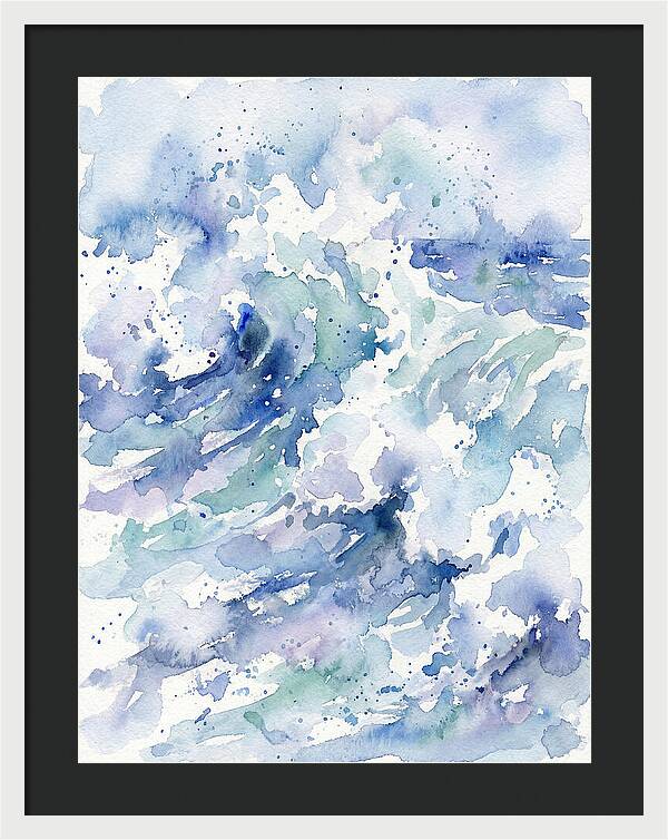 Crashing Waves In Watercolor