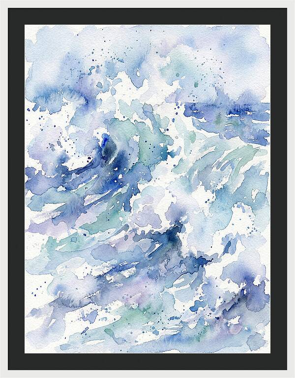 Crashing Waves In Watercolor