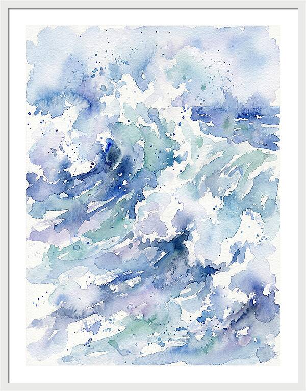 Crashing Waves In Watercolor