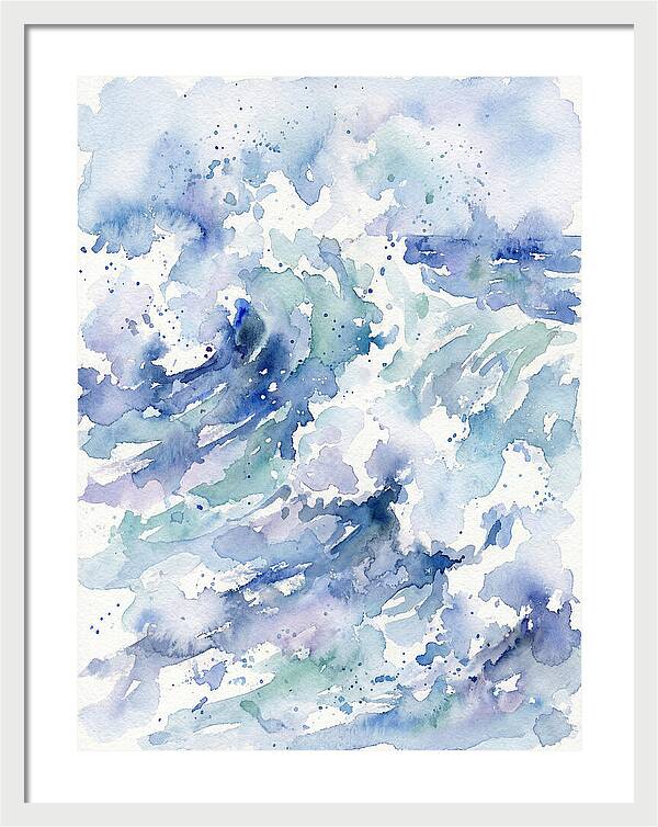 Crashing Waves In Watercolor