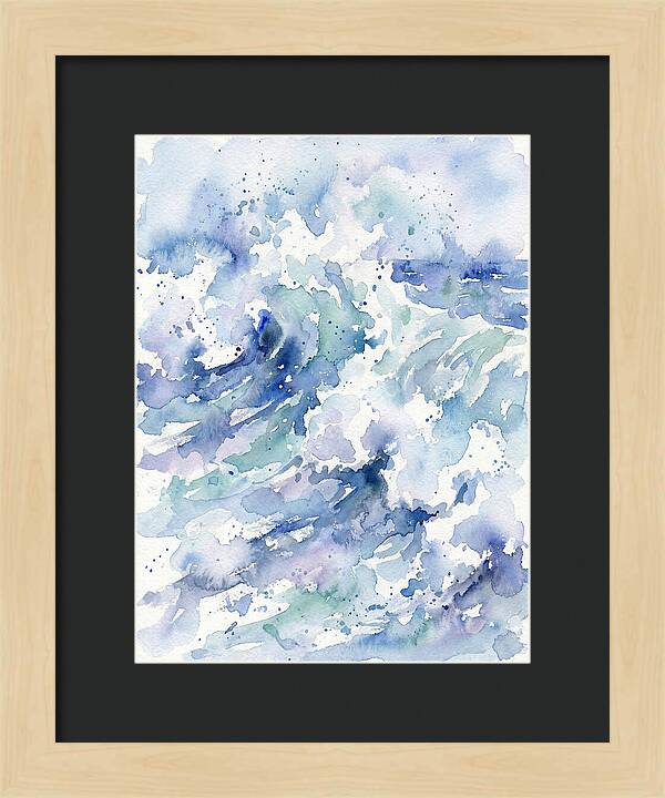 Crashing Waves In Watercolor
