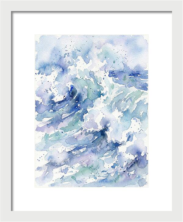 Crashing Waves In Watercolor