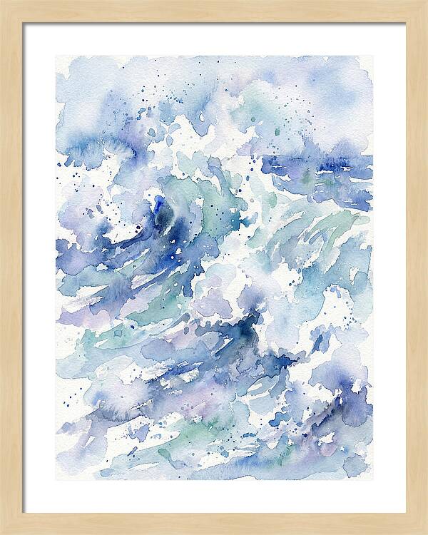 Crashing Waves In Watercolor