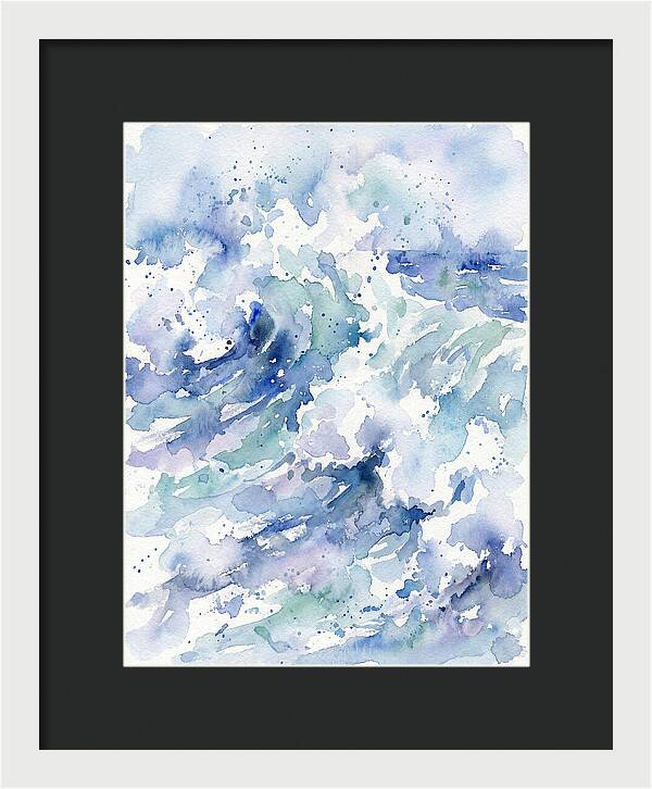 Crashing Waves In Watercolor