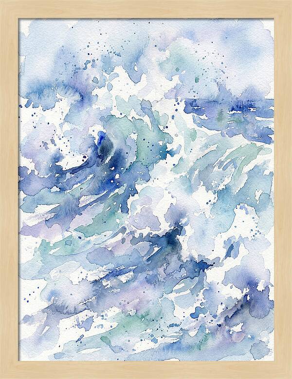 Crashing Waves In Watercolor