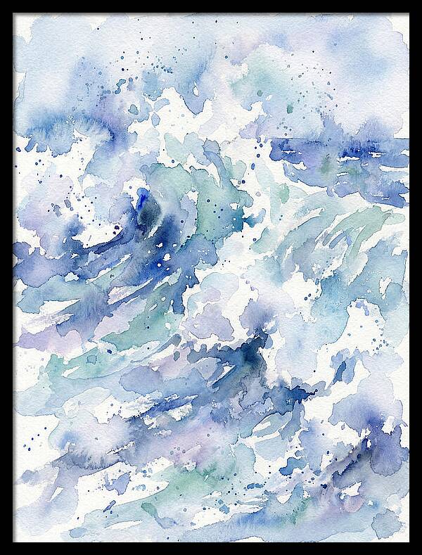 Crashing Waves In Watercolor