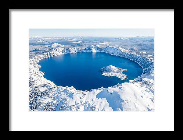Crater Lake In Winter From Above