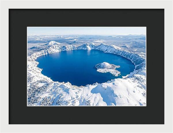 Crater Lake In Winter From Above