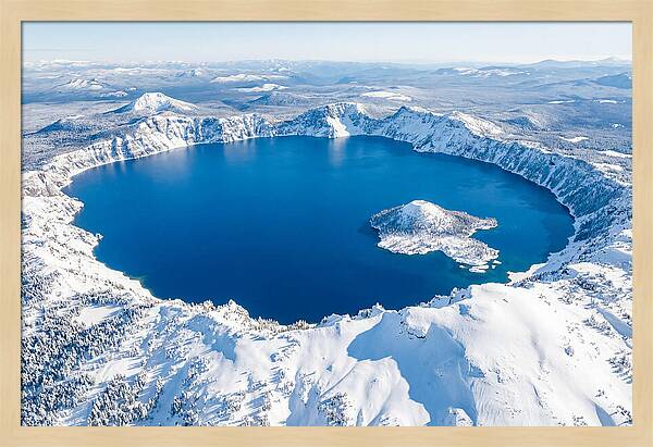 Crater Lake In Winter From Above