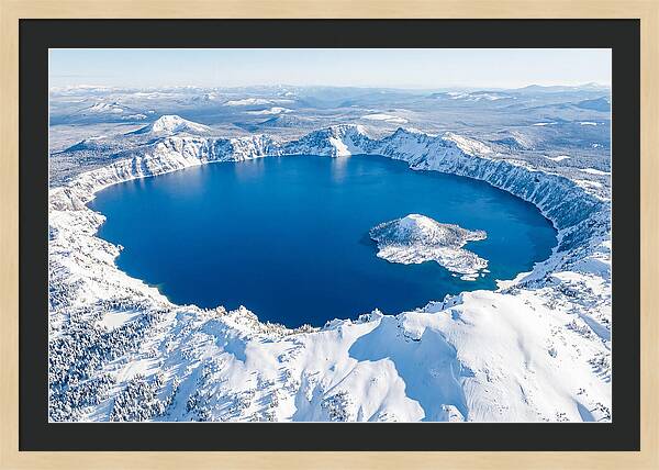 Crater Lake In Winter From Above