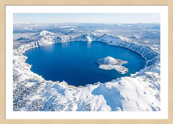 Crater Lake In Winter From Above