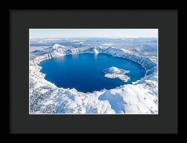 Crater Lake In Winter From Above