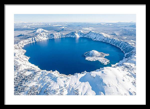 Crater Lake In Winter From Above