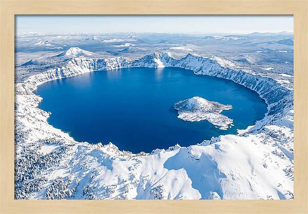 Crater Lake In Winter From Above