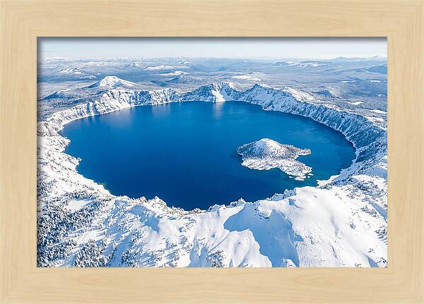 Crater Lake In Winter From Above