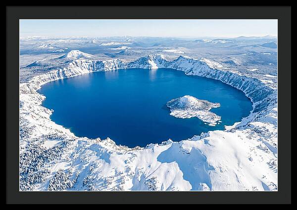 Crater Lake In Winter From Above