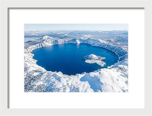 Crater Lake In Winter From Above