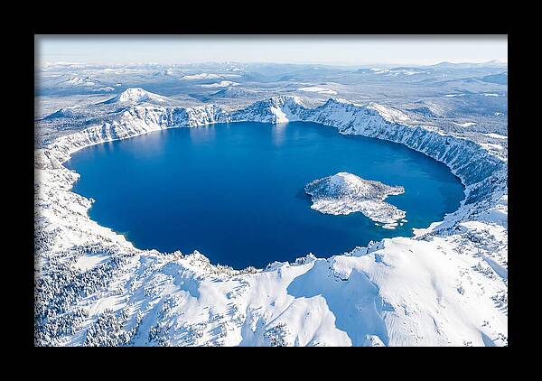 Crater Lake In Winter From Above