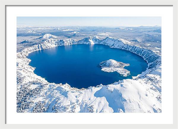 Crater Lake In Winter From Above