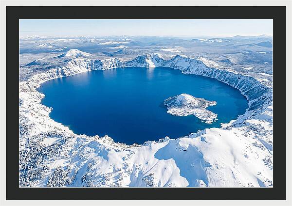 Crater Lake In Winter From Above