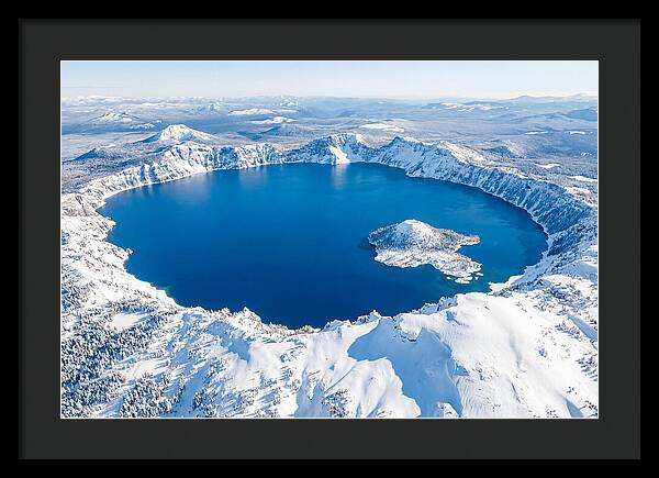 Crater Lake In Winter From Above
