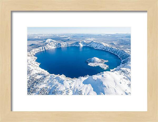 Crater Lake In Winter From Above