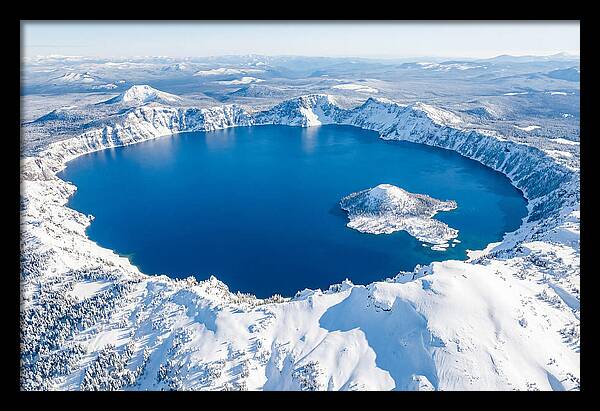 Crater Lake In Winter From Above