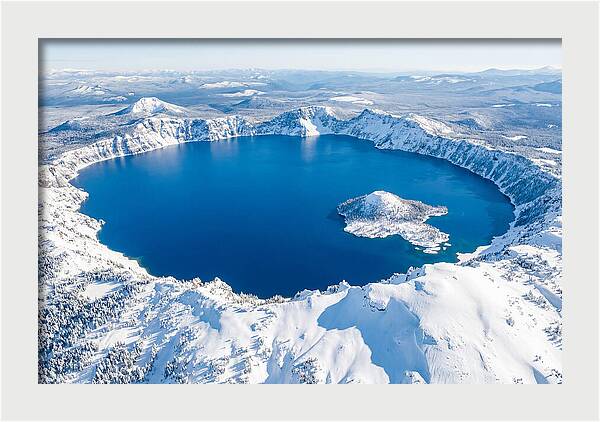Crater Lake In Winter From Above