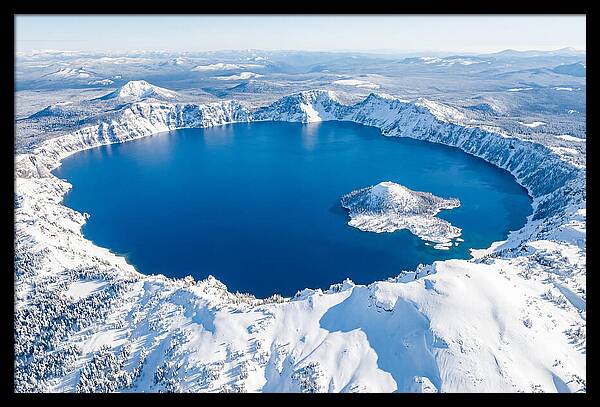Crater Lake In Winter From Above