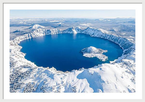 Crater Lake In Winter From Above