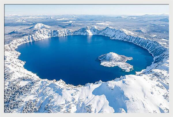 Crater Lake In Winter From Above