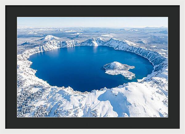 Crater Lake In Winter From Above